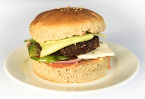 vegetarian sandwich on a plate