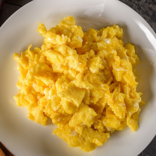 photo of scrambled eggs