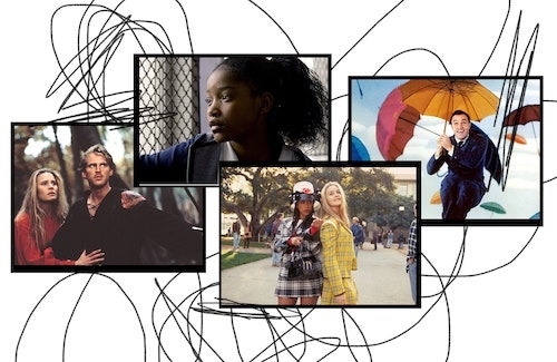 Photo montage of four films: The Princess Bride, Clueless, Akeelah and the Bee, Singin' in the Rain