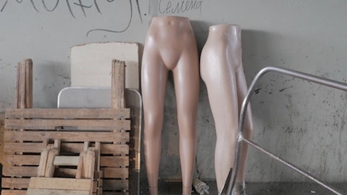 two naked mannequins - bottom halves only