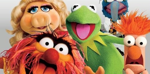 An image showing the Muppet characters Miss Piggy, Fozzie Bear, Kermit the Frog, Beaker, and Animal