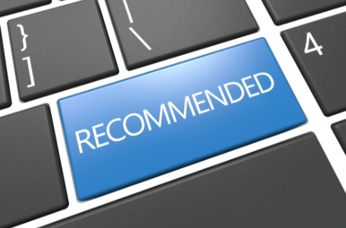 a button on a keyboard showing the word recommendation