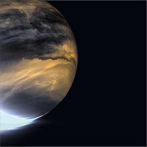 Beautiful image of the planet Venus from Japan Aerospace Exploration Agency's Akatsuki probe showing nightside lower clouds. The infrared radiation originating beneath the clouds silhouettes the lowermost cloud deck.