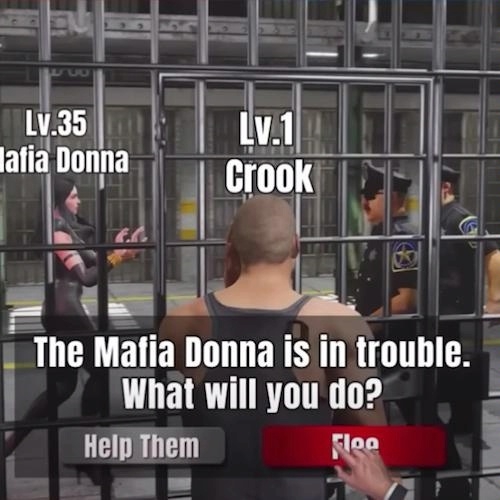 Mafia Donna mobile game ad screenshot